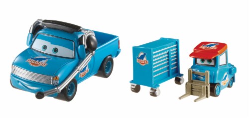 Mattel Cars 3 Race Team Roger Wheeler & Dinoco Pitty Toy Car Perspective: left