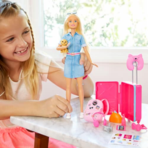 Mattel barbie travel doll and accessories deals