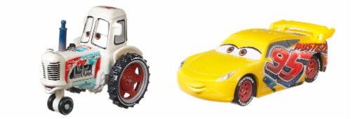 Disney Pixar Cars Bumper Save Racing Tractor and Rust-Eze Cruz Ramirez Perspective: left