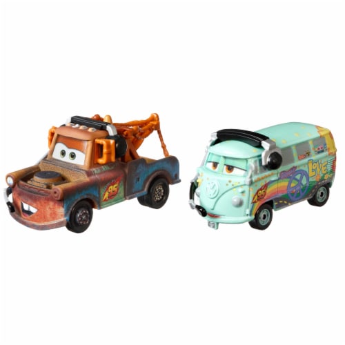 Mattel Disney Pixar Cars Race Team Mater & Fillmore Racing Toys With Headsets Perspective: left
