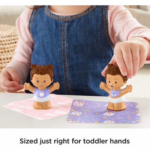Fisher-Price Little People Snuggle Twins, Figure Set for Toddlers, Brunette Perspective: left