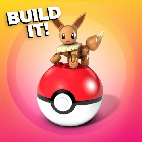 Mega Construx™ Evergreen Pokeball Figure - Eevee Perspective: left