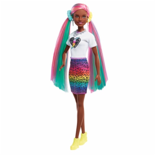 Mattel Barbie® Leopard Rainbow Hair Doll, 1 ct - Baker’s