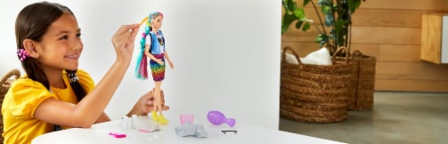 Mattel Barbie® Leopard Rainbow Hair Doll Perspective: left
