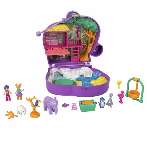 Mattel® Polly Pocket™ Elephant Adventure Compact Playset Perspective: left