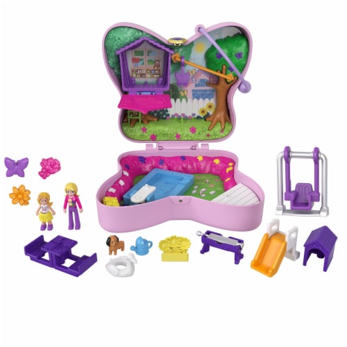 Mattel® Polly Pocket™ Backyard Butterfy Compact Playset Perspective: left