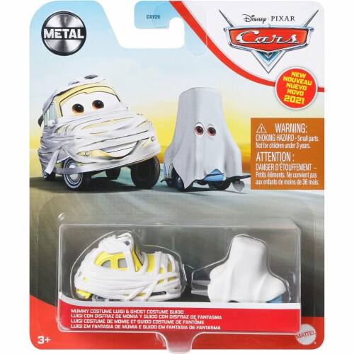 Disney Pixar Cars 1:55 Scale Mummy Costume Luigi & Ghost Costume Guido, Miniature Perspective: left
