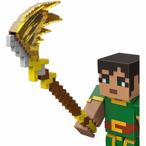 Minecraft Dungeons 3.25-in Collectible Jade Battle Figure and Accessories Perspective: left
