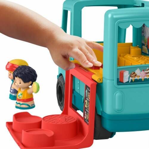 Fisher-Price Little People Serve It Up Food Truck, Push-Along Musical Toy Vehicle w/ Figures Perspective: left