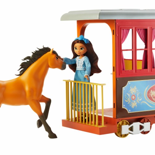 Mattel Spirit Untamed Lucky's Train Home Playset Perspective: left