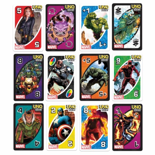 UNO® Flip Marvel Card Game Perspective: left