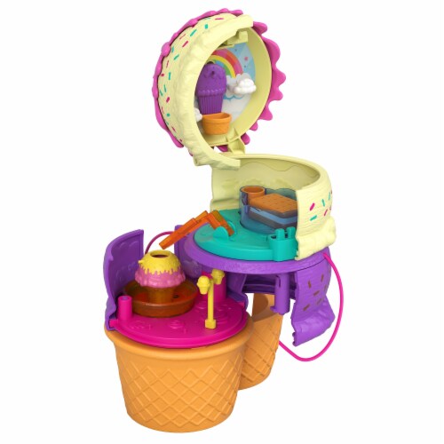 Polly Pocket 2-in-1 Spin 'n Surprise Birthday, Unicorn Toy with 2 Micro  Dolls and 25 Accessories 