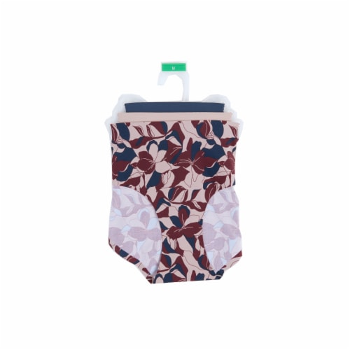 Dip Invisible Line Hipster Women's Underwear XL - Navy/Nude/Floral Maroon Perspective: left