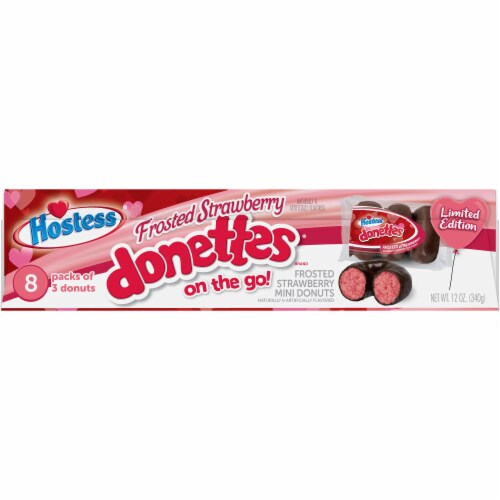 Hostess Frosted Strawberry Donettes On the Go Perspective: left