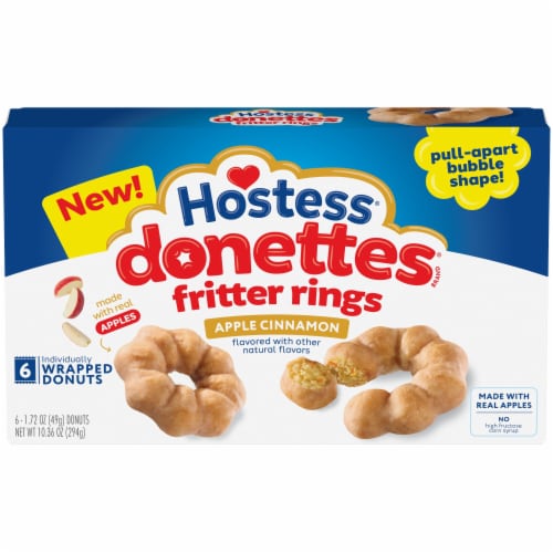 HOSTESS Donettes Apple Cinnamon Fritter Rings Donuts Perspective: left