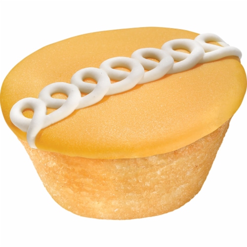 HOSTESS Limited Edition Orange Crème Pop Artificially Flavored CupCakes, Creamy Filling Perspective: left