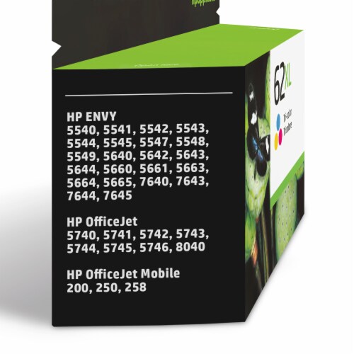 HP 62XL Tri-color Ink Cartridge Perspective: left