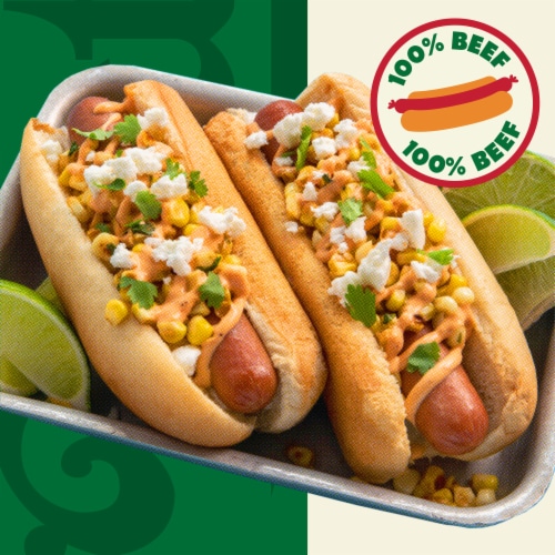 Nathan's Famous Angus Beef Franks Perspective: left