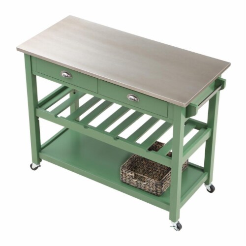 Carolina 44  Kitchen Island Equestrian Green Perspective: left