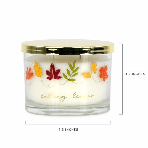 Holiday Home Jar Candle Falling Leaves Perspective: left