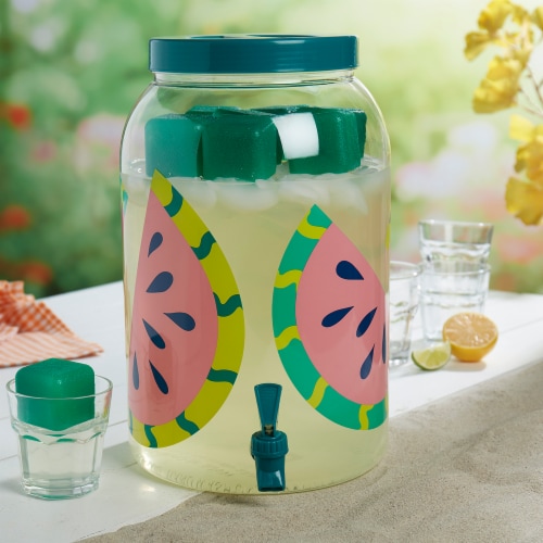 Everyday Living Drink Dispenser with Ice Cubes – Watermelon Perspective: left