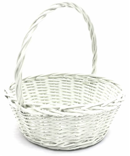 Holiday Home Easter Painted Split Willow Basket - White Perspective: left