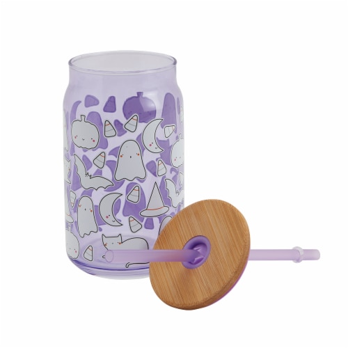 Holiday Home® Halloween Purple Decal Soda Can Tumbler Perspective: left