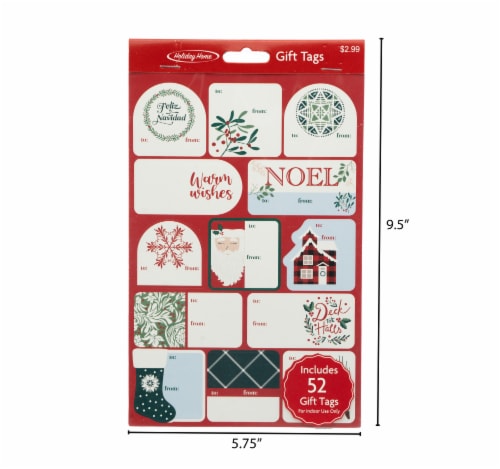 Holiday Home Peel N Stick Winter Wish Gift Tags 52-Tag Multi Pack Perspective: left