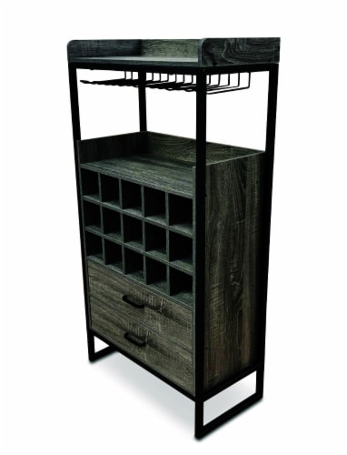 HD Designs Addison Bar Cabinet with Wine Storage Perspective: left