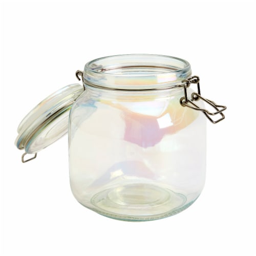 Holiday Home Halloween Clamp Jar- Clear Iridescent Perspective: left