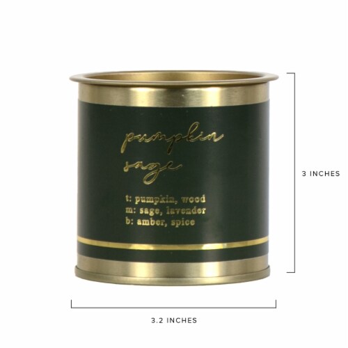 Holiday Home Tin Candle Pumpkin Sage Perspective: left