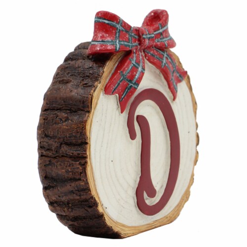 Holiday Home Tree Stump Monogram D Christmas Holiday Décor Perspective: left