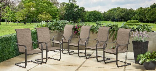 HD Designs Outdoors Patio Furniture Eden Dining Sling Chair Set Perspective: left
