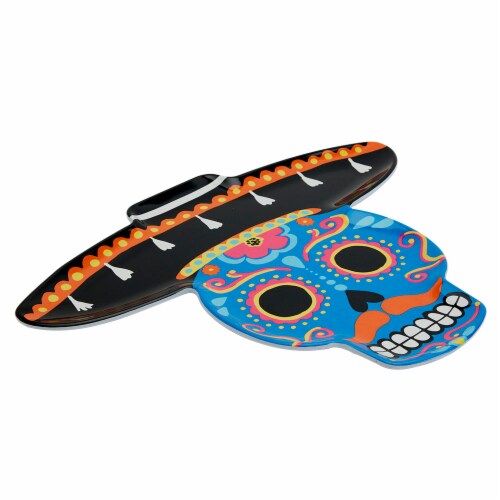Holiday Home Day of the Dead Melamine Figural Platter Perspective: left