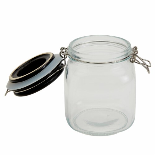 Holiday Home Day of the Dead Clamp Jar- Purple Skull Perspective: left