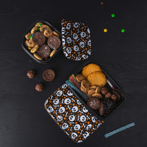Holiday Home® Square Meal Prep Skulls Food Storage Set Perspective: left