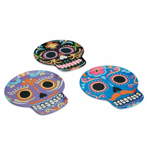 Holiday Home Day of the Dead Melamine Figural Appetizer Platter Perspective: left