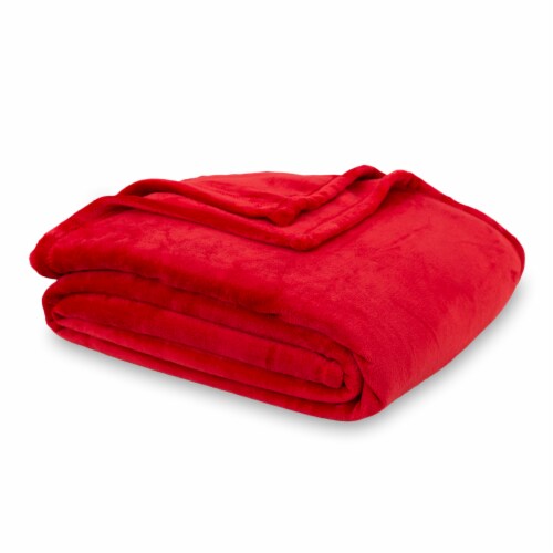 HD Designs Full/Queen Microplush Blanket - Red Perspective: left