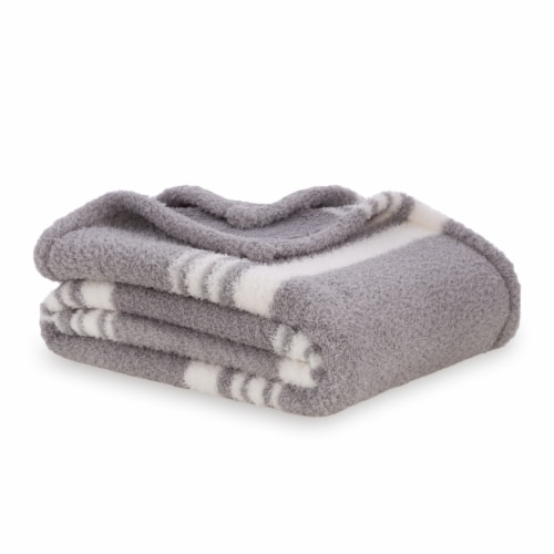 HD Designs Cozy Knit Gray Printed Throw Perspective: left