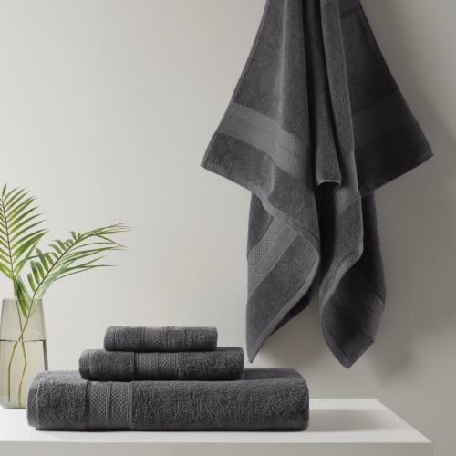 Modavari Turkish Hand Towel - Dark Gray Perspective: left