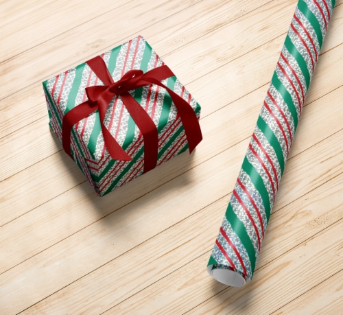 Holiday Home Quimby Stripe Gift Wrap Roll Perspective: left