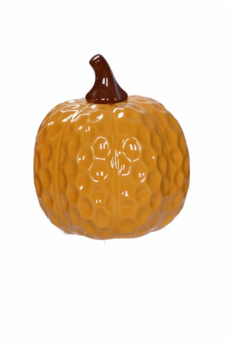 Holiday Home Yellow Ceramic Pumpkin Perspective: left