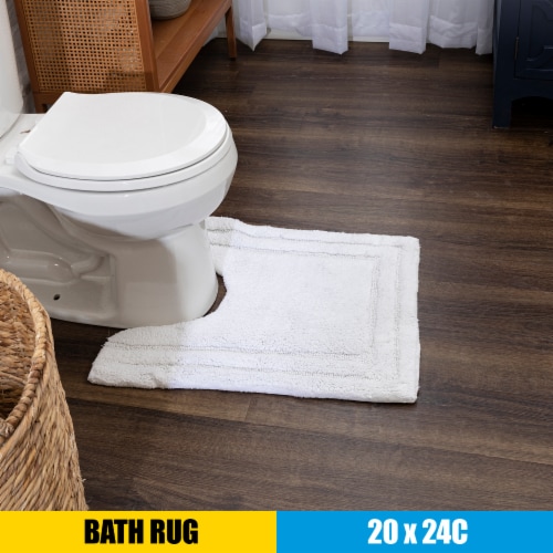 Mohawk Home Modavari Turkish Countour Bath Rug - BRIGHT WHITE Perspective: left