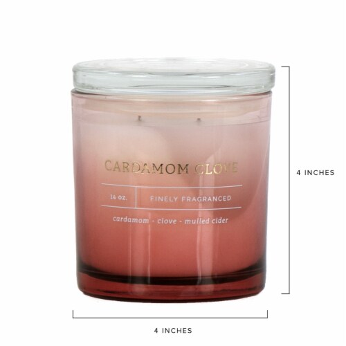 Holiday Home Glass Candle Cardamom Clove Perspective: left