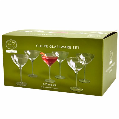 Dash of That Essentials Clear Wave Coupe Glass Set Perspective: left