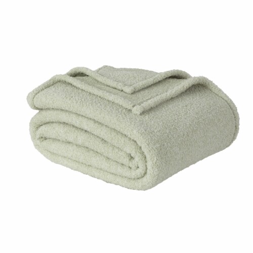 HD Designs® Heathered Cozy Knit Blanket - Green Perspective: left