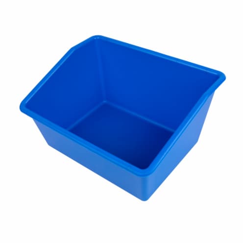 Office Works Plastic Book Bin - Blue Perspective: left