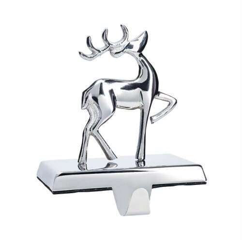 Holiday Home® Silver Reindeer Stocking Holder Perspective: left