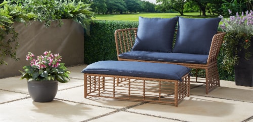 HD Designs Outdoors Gisele Wicker Loveseat Set Perspective: left
