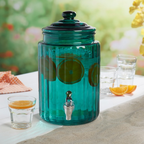 Everyday Living Glass Drink Dispenser – Teal Perspective: left